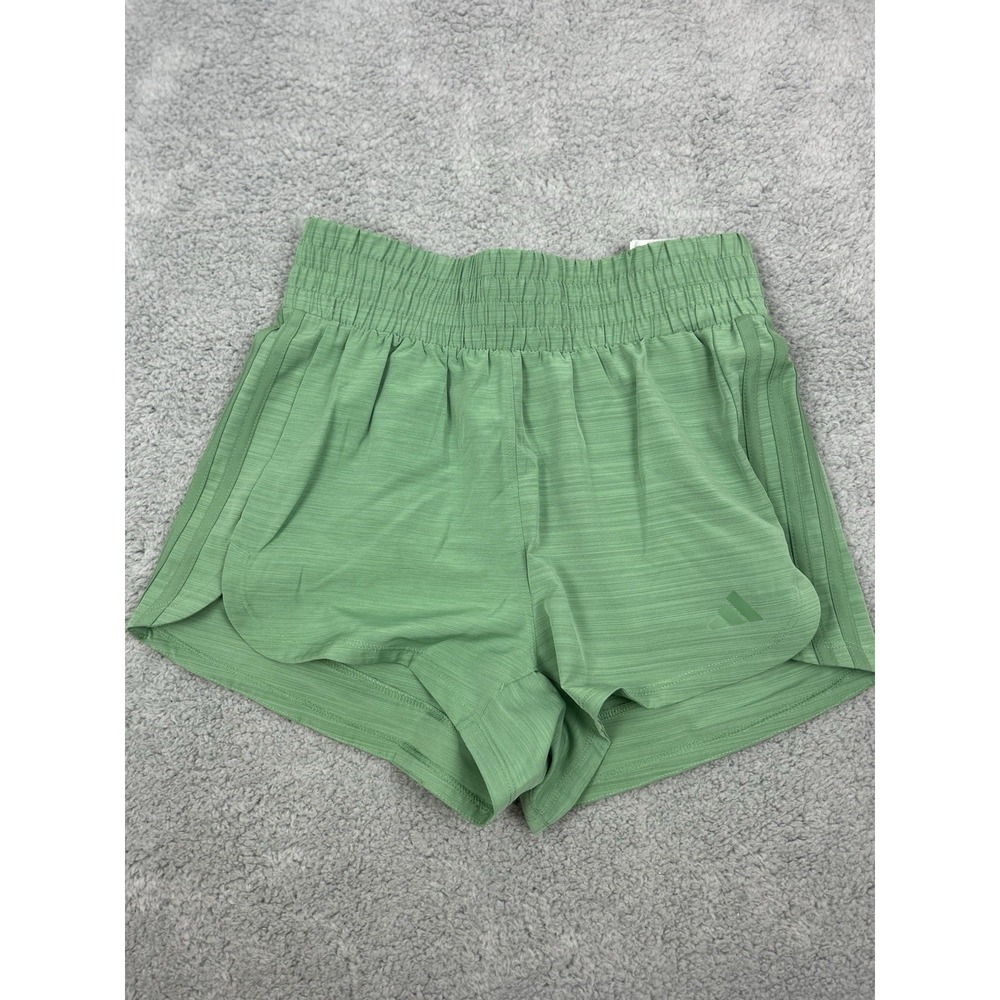 Adidas Womens Green High Rise 3" Pacer Woven Training Shorts Size Small IS2174